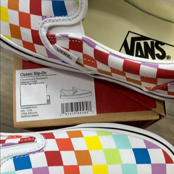 VANS CLASSIC SLIP ON CHECKERBOARD PAINBOW WMNS - Picture 16 of 16
